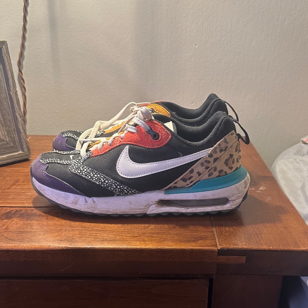 Nike Kids Black and Leopard Print Sneakers